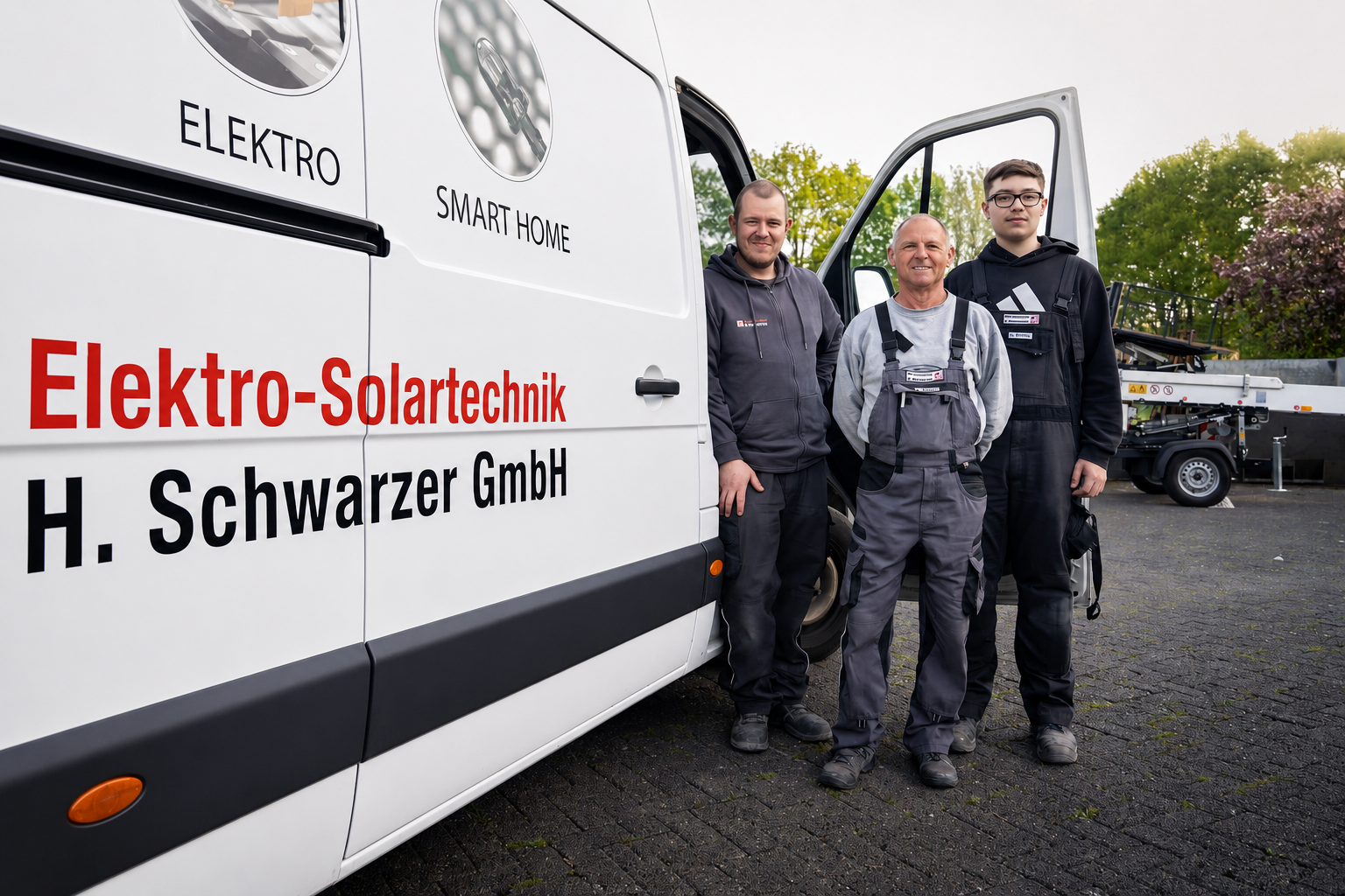 Mitarbeiter am Firmenwagen